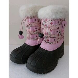 Greatonu Girls Size 1 Princess Cat Pink Snow Boots